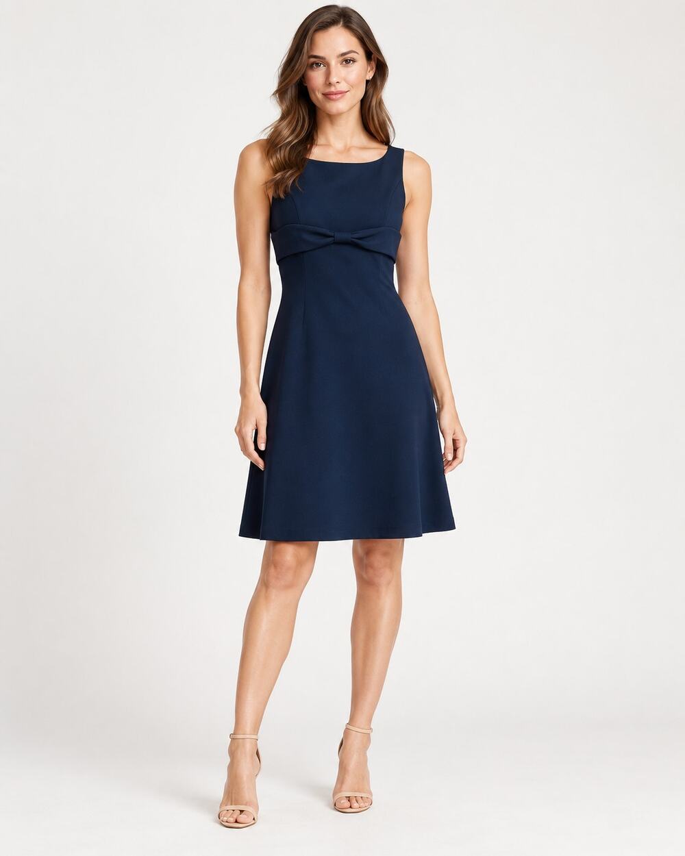Diane von Furstenberg Navy Ponte Knit Sleeveless Dress Size 6